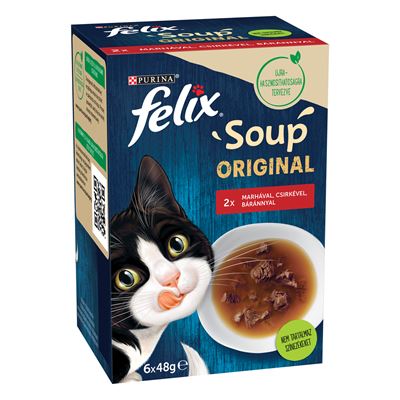 felix Purina Soup Original házias válogatás szószban nedves macskaeledel 6 x 48 g