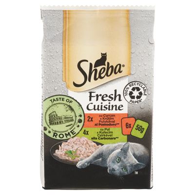 Sheba Fresh Cuisine Taste of Rome teljes értékű nedves eledel felnőtt macskáknak 6 x 50 g (300 g)