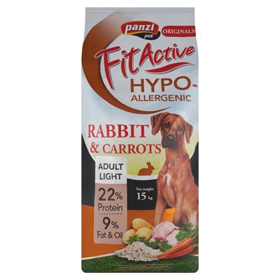Fitactive Panzi Fit Active Adult Light Hypoallergenic nyúl teljesértékű eledel felnőtt kutyák részére 15 kg