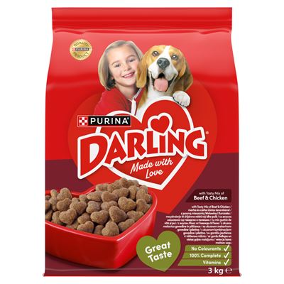 DARLING teljes értékű állateledel felnőtt kutyák számára marha és csirke ízletes keverékével 3 kg