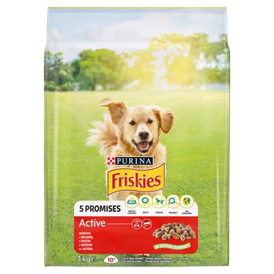 Friskies Purina Active marhával száraz kutyaeledel 3 kg