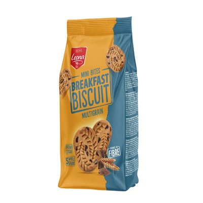 LEONA Breakfast Tea Keksz Teljes Kiőrlésű Liszttel,és Zabpehellyel Csokidarabokkal 130 g