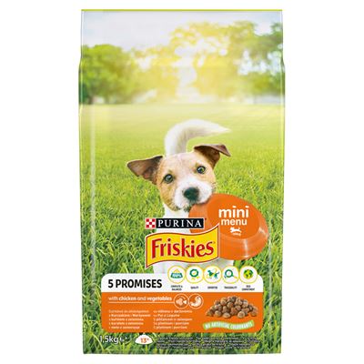 Friskies Purina Mini Menu csirkével és zöldségekkel száraz kutyaeledel 1,5 kg