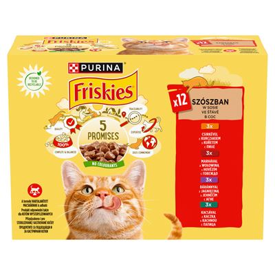 Friskies teljes értékű állateledel felnőtt macskák számára szószban 12 x 85 g (1,02 kg)