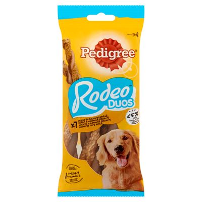 Pedigree Rodeo Duos csirke és bacon ízű kiegészítő állateledel felnőtt kutyák számára 7 db 123 g