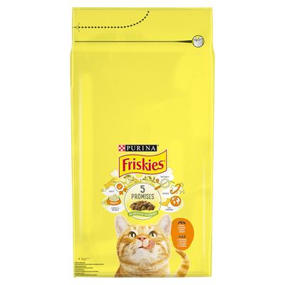 Friskies Purina Száraz Macskaeledel Csirkével és Hozzáadott Zöldségekkel 4 kg