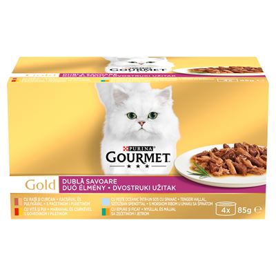 GOURMET Gold Duó Élmény nedves macskaeledel 4 x 85 g (340 g)