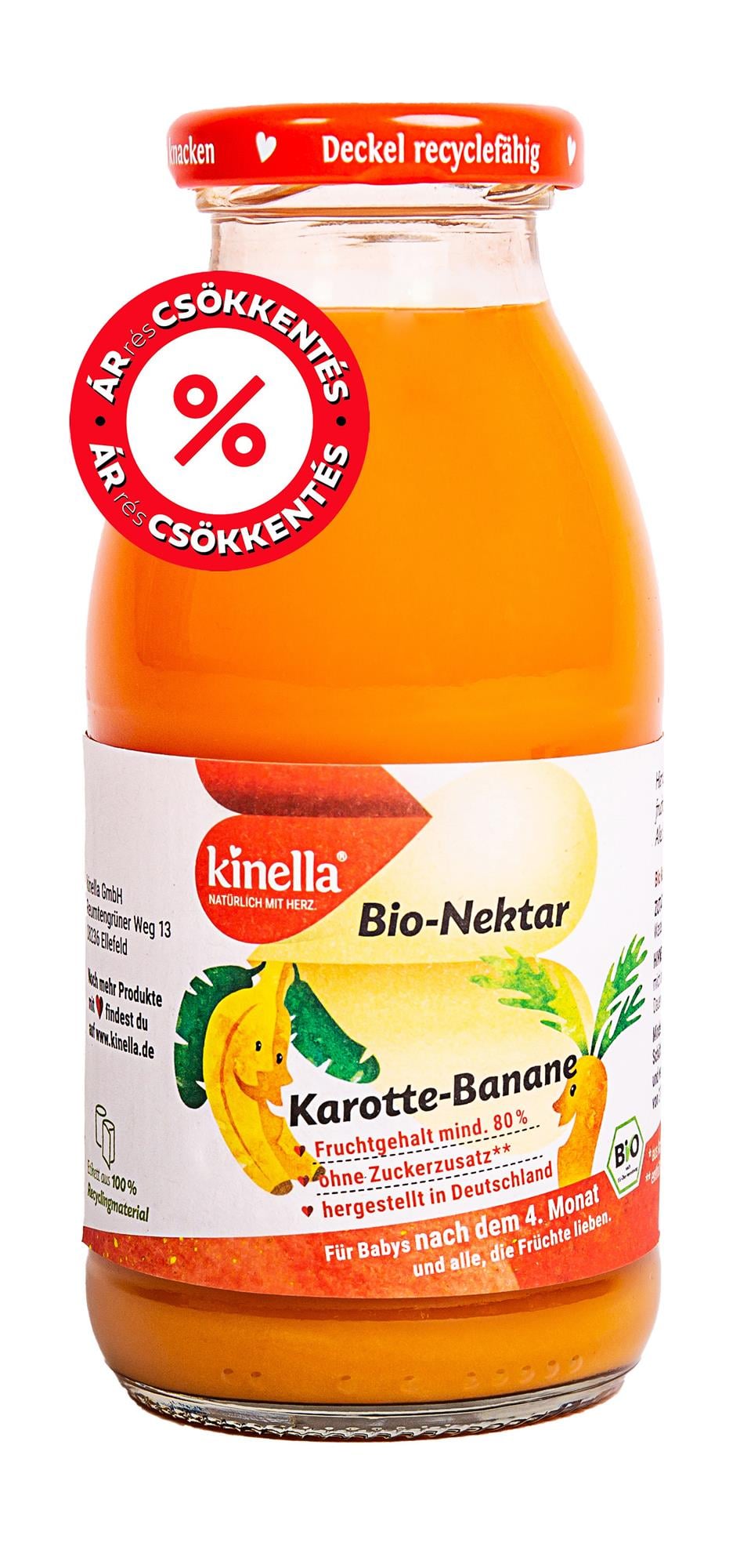 Kinella bio banán-sárgarépa nektár babaital 4 hónapos kortól
