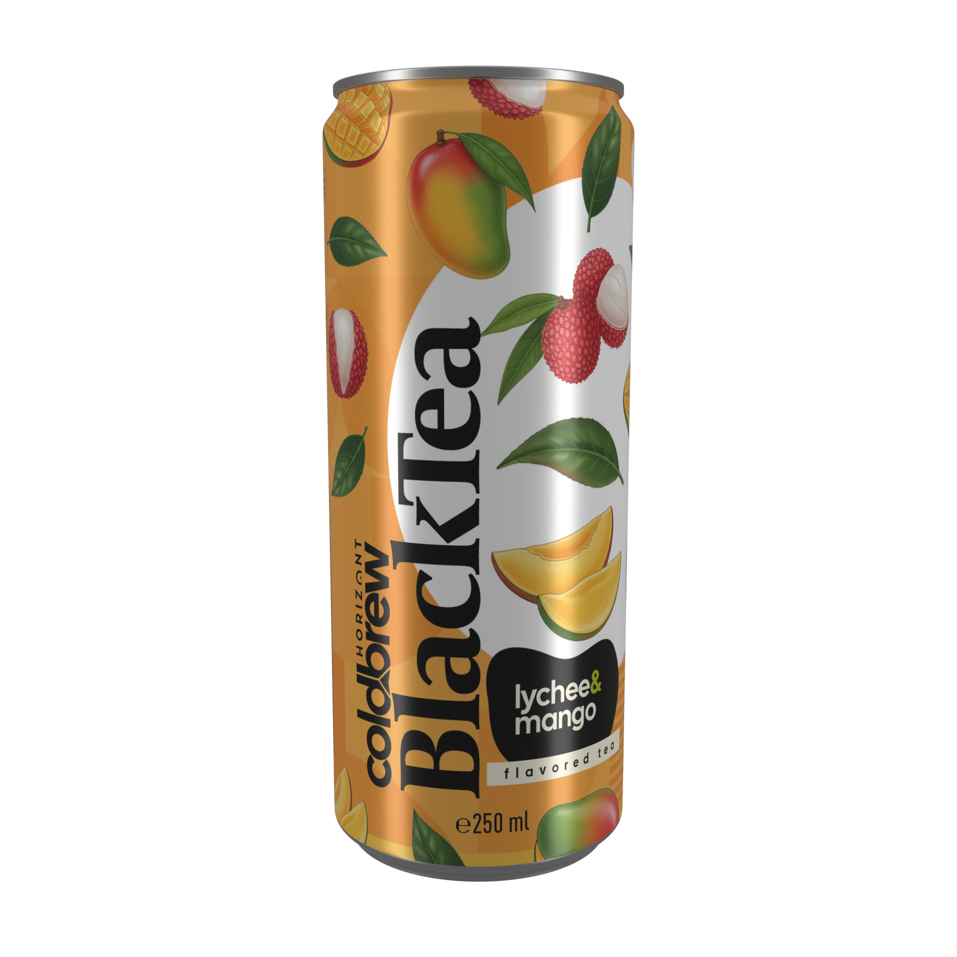 Horizont Coldbrew BlackTea - Licsi-mangó ízű szénsavmentes tea hidegen áztatott fekete tea kivonattal 2% gyümölcstartalommal