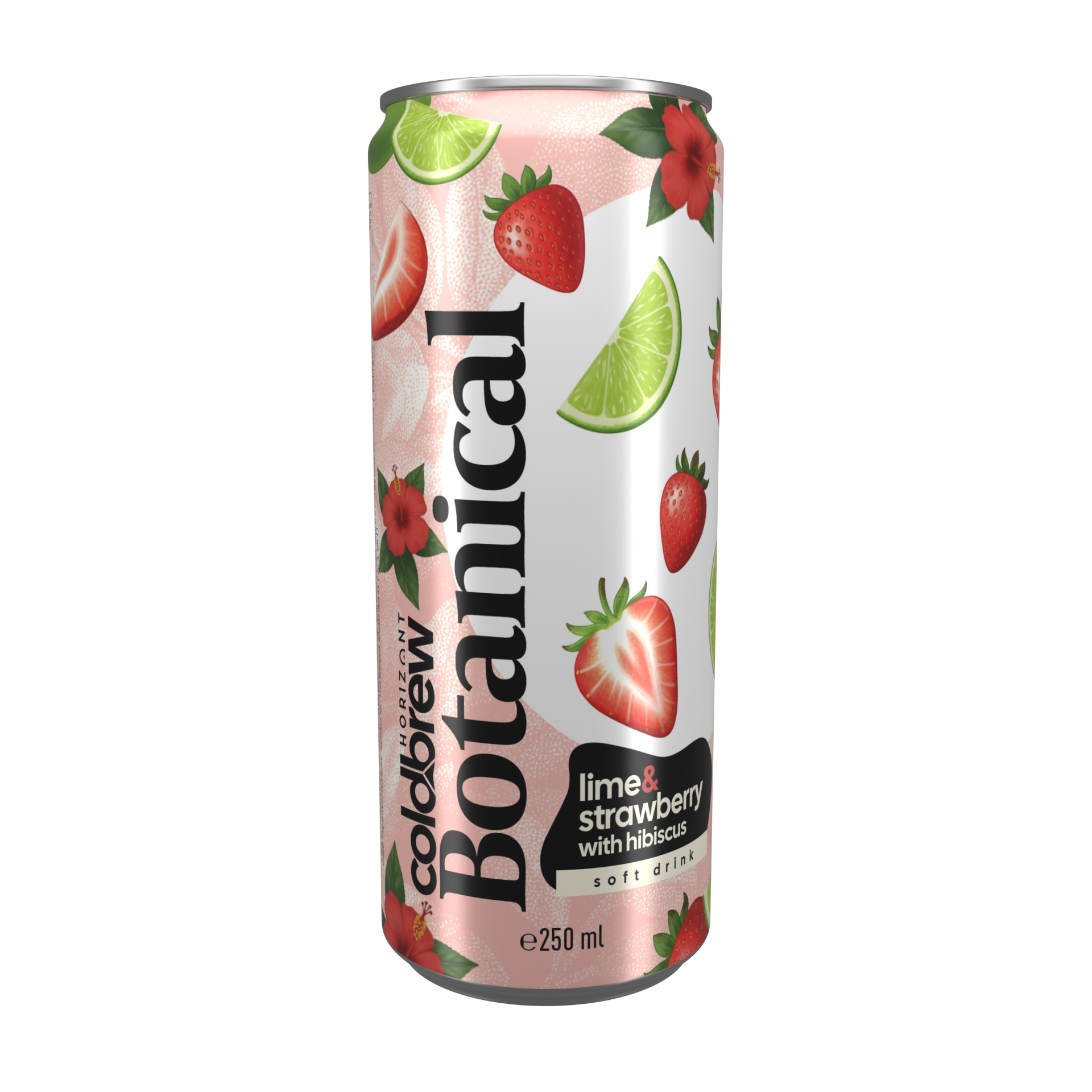 Horizont Coldbrew Botanical - Eper-lime ízű szénsavas üdítőital hidegen áztatott hibiszkusz kivonattal, 6% gyümölcstartalommal