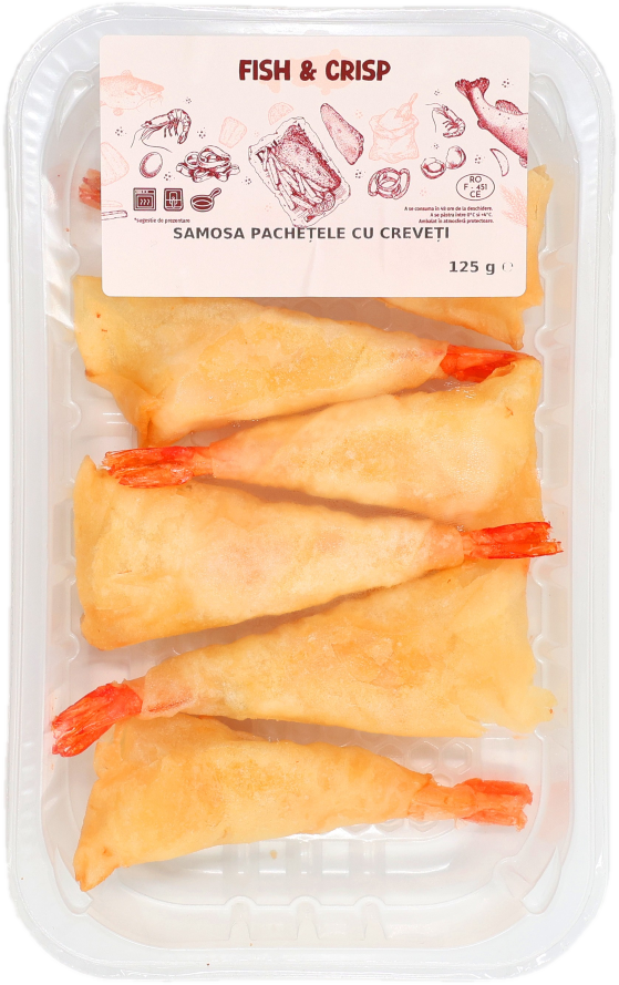 Garnélarákkal töltött szamosza (Samosa)