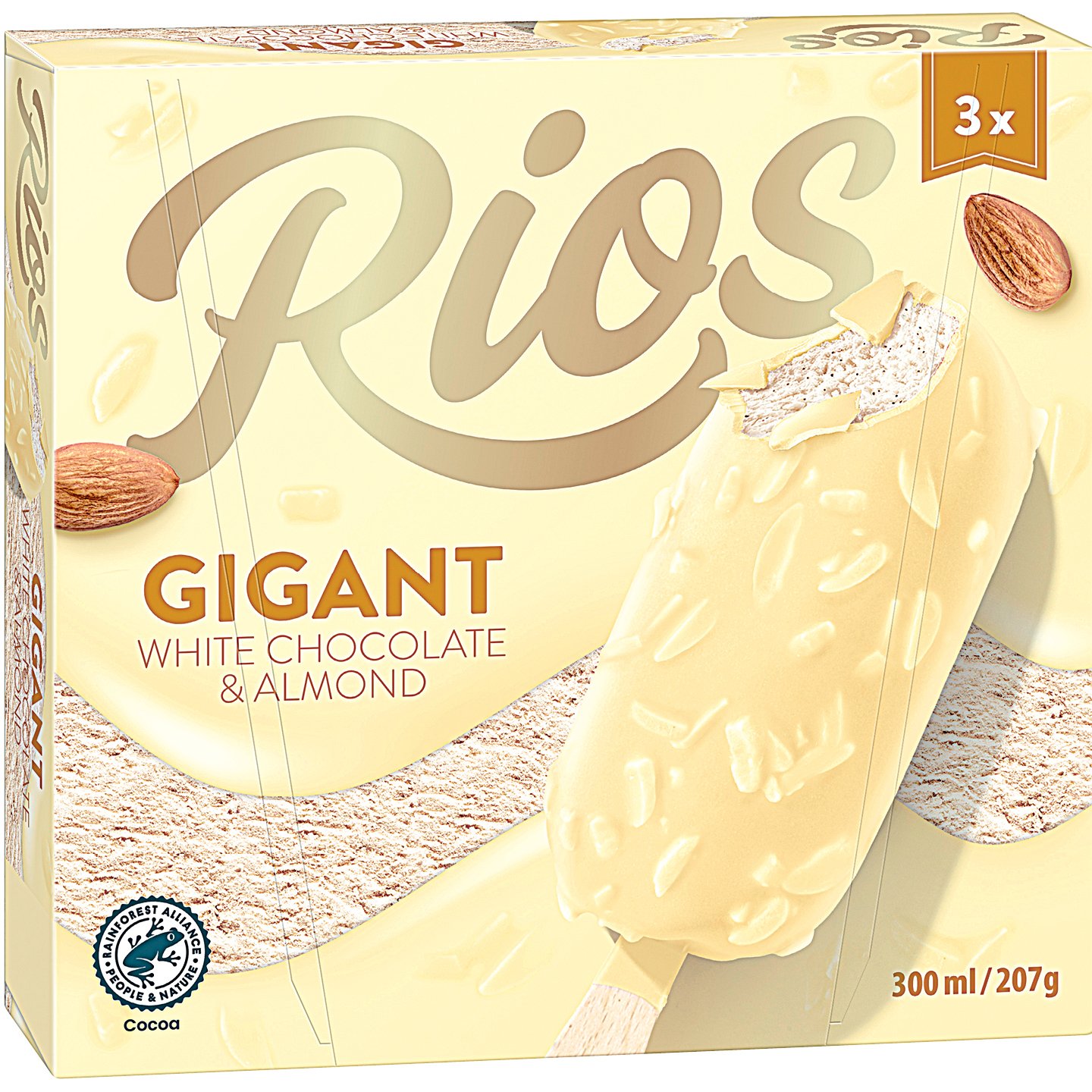 Rios Gigant Fehércsoki És Mandula Jégkrém Triopack