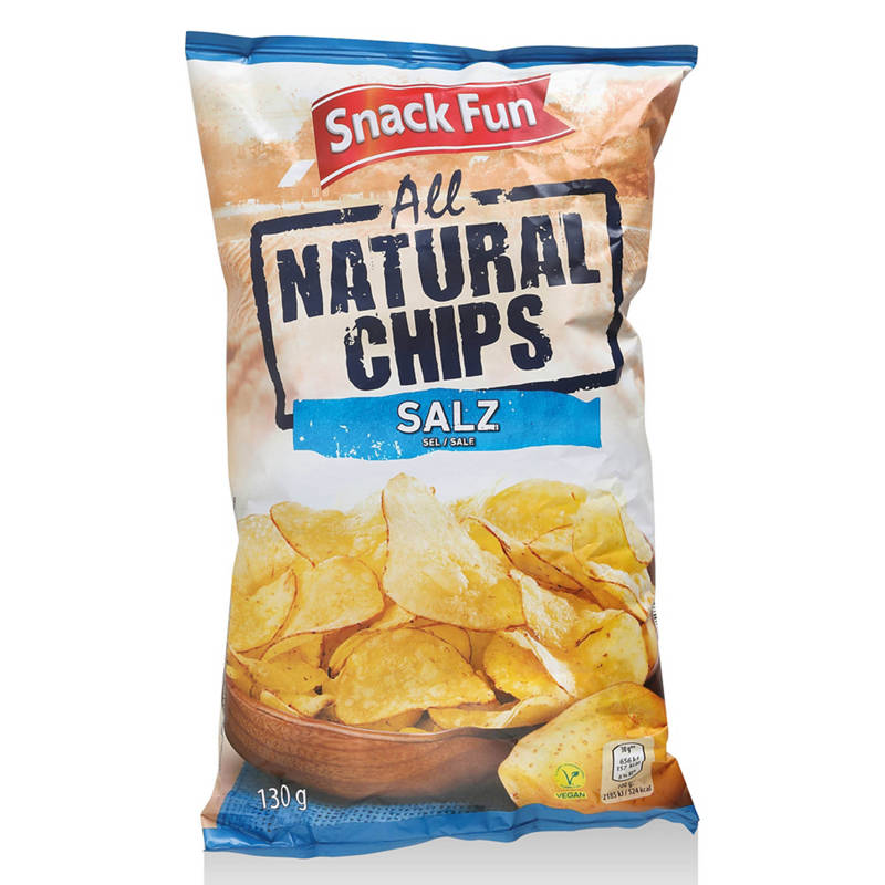 Héjában sült chips, sós, 130 g