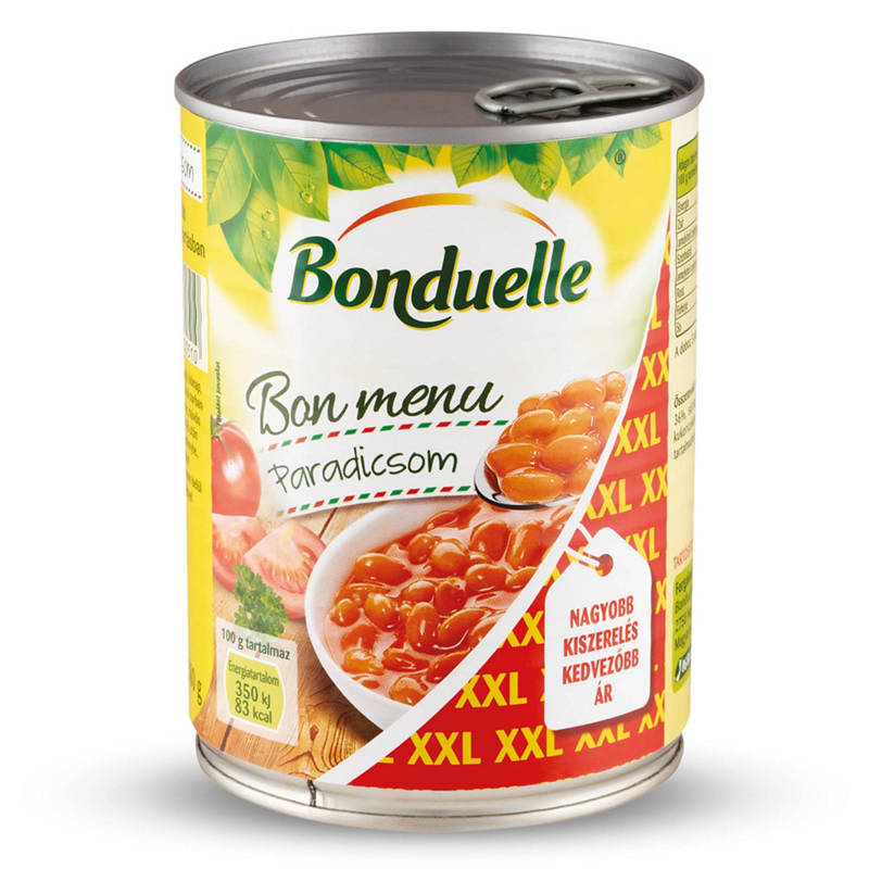 Bon menü szószos bab, paradicsomos, 580 g