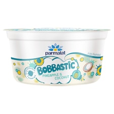 Parmalat Bobbastic tejalapú készítmény ananászos-kókuszos töltelékkel töltött zselégolyókkal 150 g