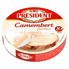 Président Camembert ízű, félzsíros, kenhető, ömlesztett sajtkészítmény 8 x 17,5 g (140 g)