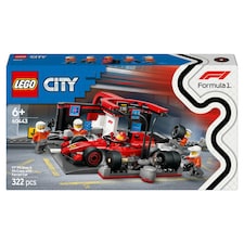 LEGO City 60443 F1-es boxutca és személyzet, Ferrari autóval
