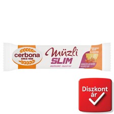 Cerbona Slim ananászos-goji bogyós müzliszelet cukor hozzáadása nélkül, édesítőszerrel 35 g