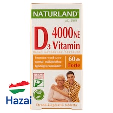 Naturland D₃-vitamin 4000 NE forte étrend-kiegészítő tabletta 60 db 11,01 g