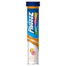 Plusssz Multivitamin+Multimineral narancs-grapefruit pezsgőtabletta 20 x 4,3 g (86 g)