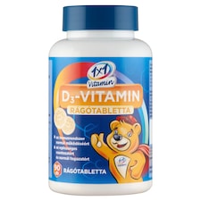 1x1 Vitamin D₃-vitamin 400 NE narancs ízű étrend-kiegészítő rágótabletta 90 x 850 mg (76,5 g)