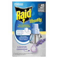 Raid Family Levendula 2 az 1-ben szúnyogirtó folyadék elektromos készülék utántöltő 27 ml