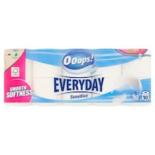 Ooops! Everyday Sensitive toalettpapír 3 rétegű 10 tekercs