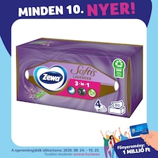 Zewa Softis Lavender illatosított dobozos papír zsebkendő 4 rétegű 80 db
