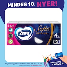 Zewa Softis Original illatmentes papír zsebkendő 4 rétegű 10 x 9 db