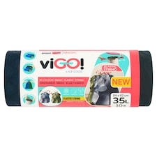 Quickpack viGO! erős szemeteszsák elasztikus zárószalaggal 35 l 10 db