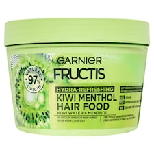 Garnier Fructis 3in1 Hair Food Kiwi + Menthol frissítő, hidratáló hajpakolás 400 ml