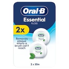 Oral-B Essential Floss – Viaszolt Fogselyem Szűk Helyekhez – Mentolos Ízesítés – 2 x 50 m