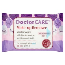 DoctorCare micellás smink lemosó nedves törlőkendő Aloe Vera kivonattal és hialuronsavval 20 db
