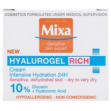 Mixa Hyalurogel Rich hialuronsavval gazdagított intenzíven hidratáló arcápoló, 50 ml