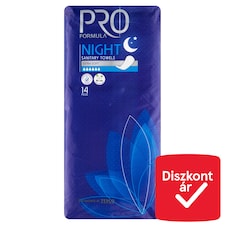 Pro Formula Night tisztasági betét az éjszakai védelemért 14 db
