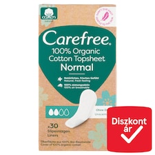 Carefree 100% Organic Cotton Topsheet Normal illatanyagmentes tisztasági betét 30 db