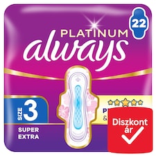 Always Platinum Egészségügyi Betét Super Extra (3-as méret), 22 db Betét