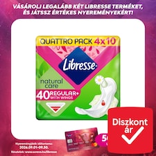 Libresse Regular+ Natural Care szárnyas egészségügyi betét 40 db