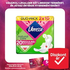 Libresse Regular+ Natural Care szárnyas egészségügyi betét 2 x 10 db