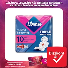 Libresse Maxi Regular+ Comfort & Security szárnyas egészségügyi betét 10 db