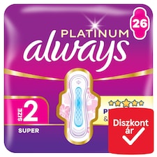Always Platinum Egészségügyi Betét Super (2-es méret), 26 db Betét