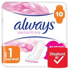 Always Ultra Sensitive Normal Plus Egészségügyi Betét (1-es Méret), 10 db