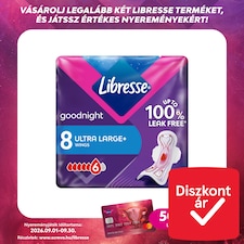 Libresse Ultra Large+ Goodnight szárnyas egészségügyi betét, éjszakai használatra 8 db