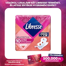Libresse Ultra Multistyle szárnyas egészségügyi betét, minden fehérneműhöz 10 db