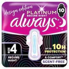 Always Platinum Szárnyas Betét, Méret: Secure Night (4-es méret), 10 db