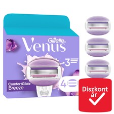 Gillette Venus ComfortGlide Női Borotvabetét Breeze, 4 Borotvabetétek