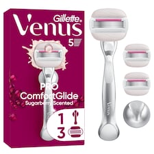 Gillette Venus Pro Comfortglide Sugarberryillatú Női Borotva, 3 Borotvabetét