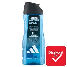 Adidas After Sport 3 az 1-ben test, haj & arc hidratáló tusfürdő hűsítő & aromás illattal 400 ml