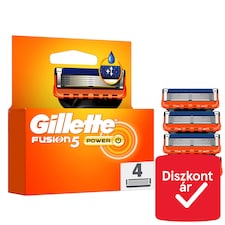 Gillette Fusion5 Power Borotvabetét Férfi Borotvához, 4 Borotvabetétek, Nagyobb Krémezőcsík