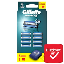 Gillette Mach3 Férfi Borotvabetétek, 8 Gillette 3 Pengés Borotvabetétek